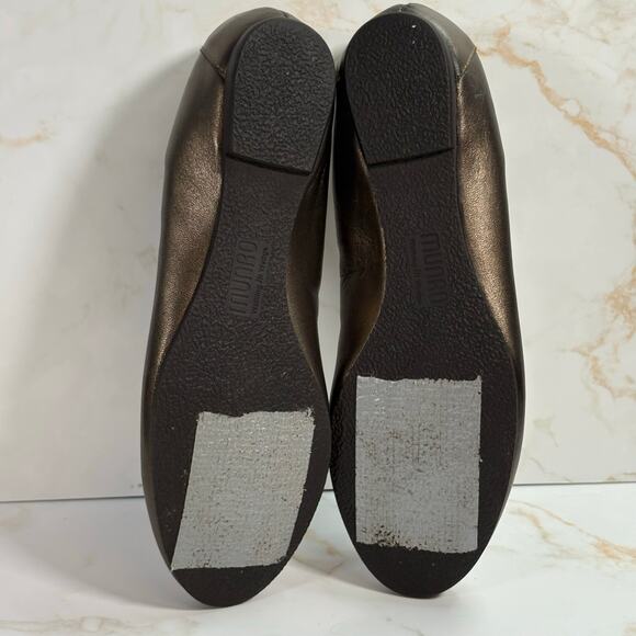Munro American Bronze Leather Flats Women’s 8N USA Made Slip On Ruffle Toe - Picture 10 of 15